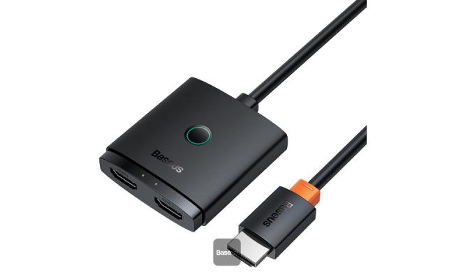 Baseus AirJoy Series 2-in-1 Bidirectional HDMI Switch with 1m Cable Cluster - Black
